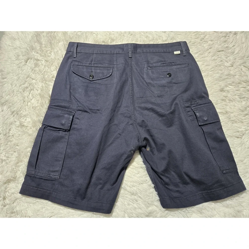 Levis Mens Navy Blue‎ Ripstop Cargo Shorts Size W34 Distressed Pockets